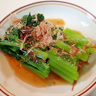 麺つゆとぽん酢で　小松菜のお浸し